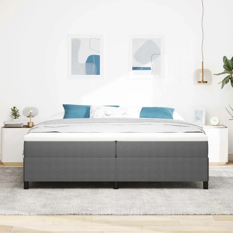Kiemas lova Šviesiai pilka 200 x 200 cm Kordūrinis audinys
