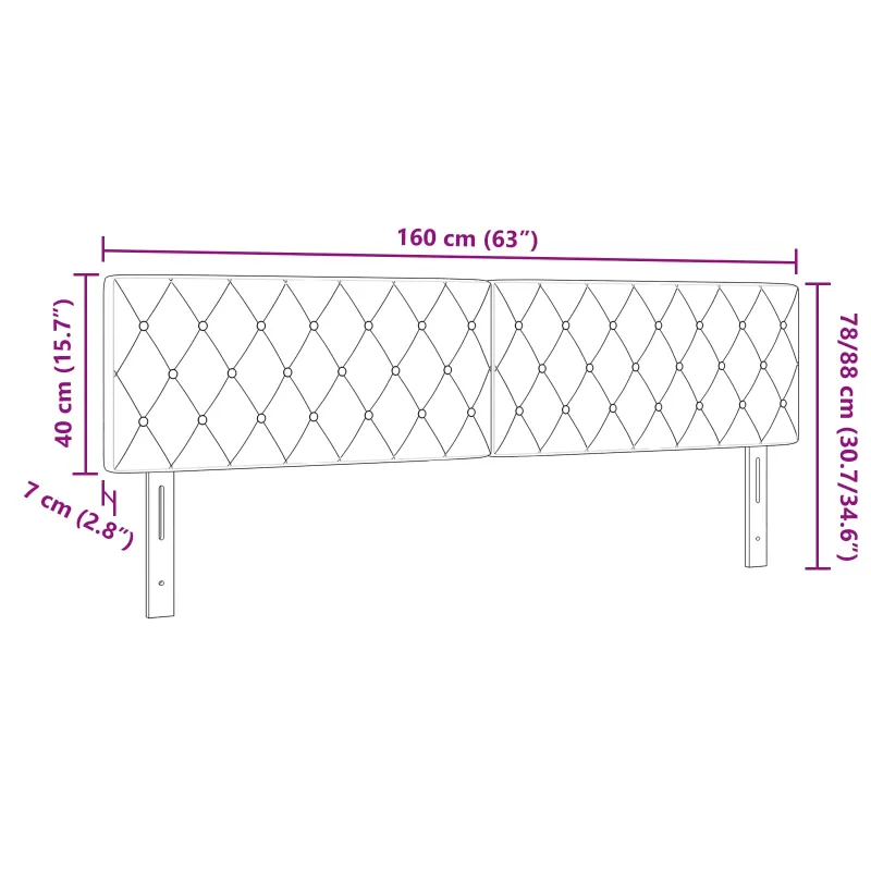 Galvūgalis Tamsiai pilka 160 cm Aksomas