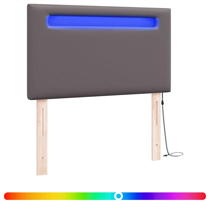 LED galvūgalis Pilka 90 cm Dirbtinė oda