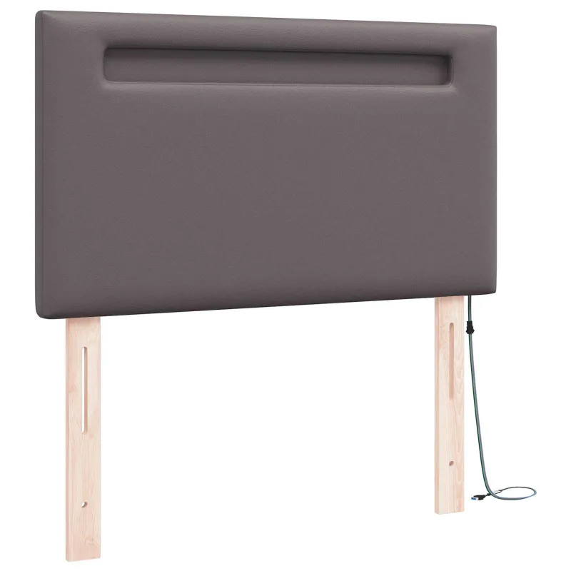 LED galvūgalis Pilka 90 cm Dirbtinė oda