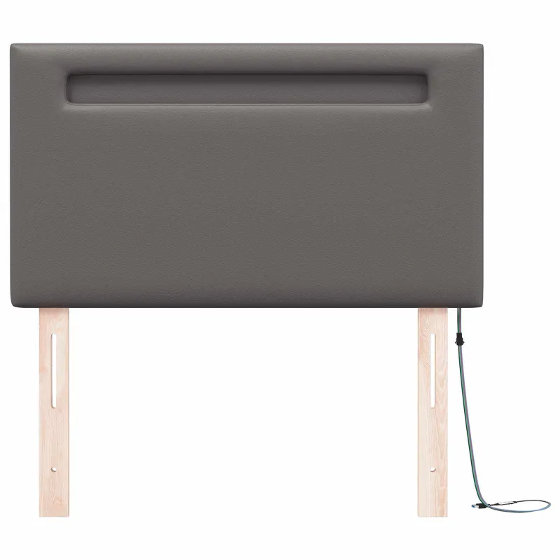 LED galvūgalis Pilka 90 cm Dirbtinė oda