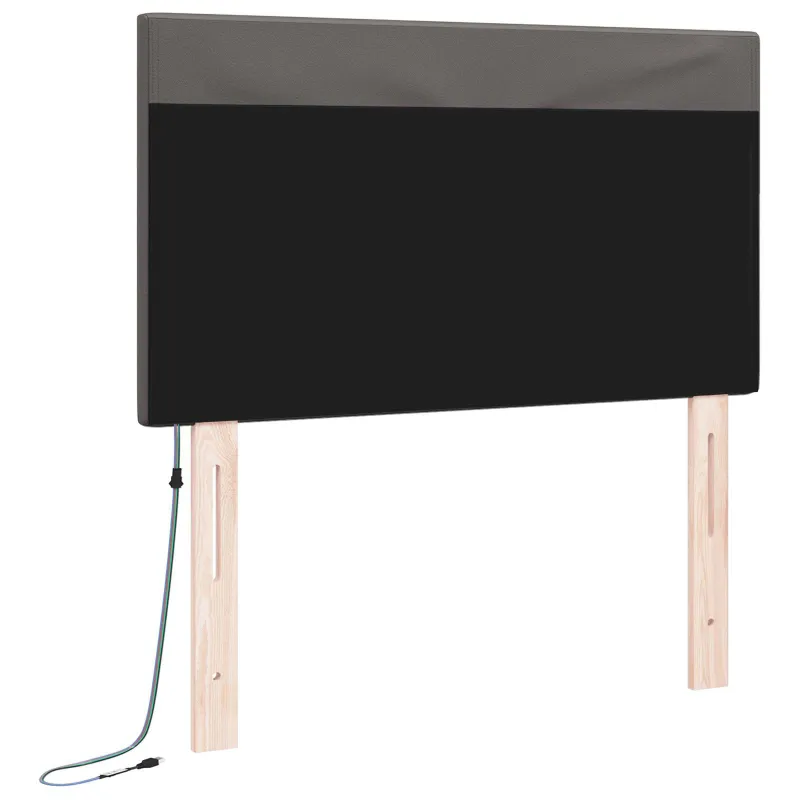 LED galvūgalis Pilka 90 cm Dirbtinė oda