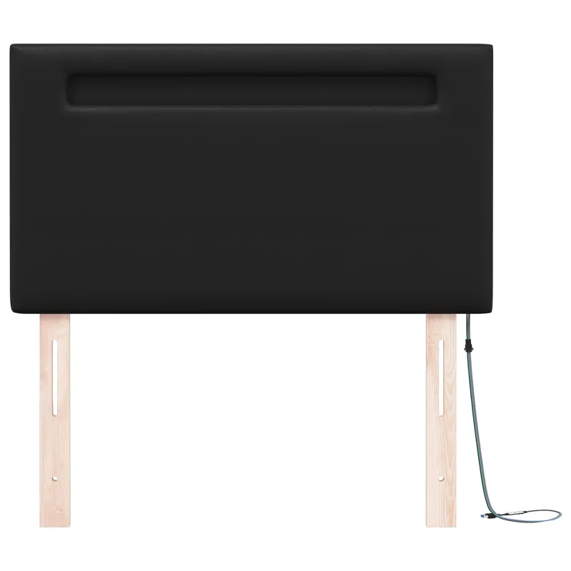 LED galvūgalis Juoda 100 cm Dirbtinė oda