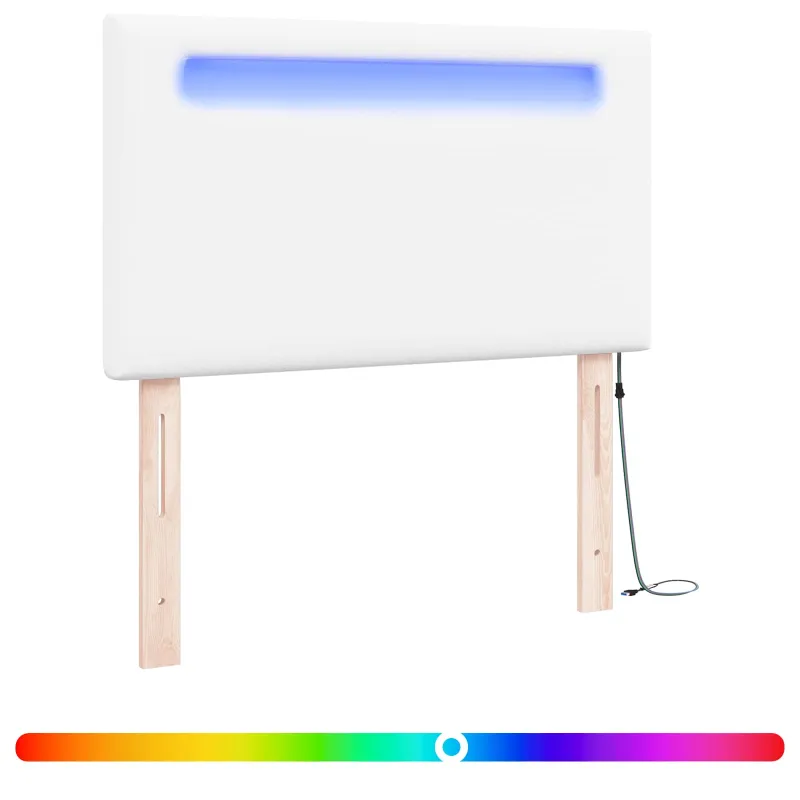 LED galvūgalis Balta 100 cm Dirbtinė oda