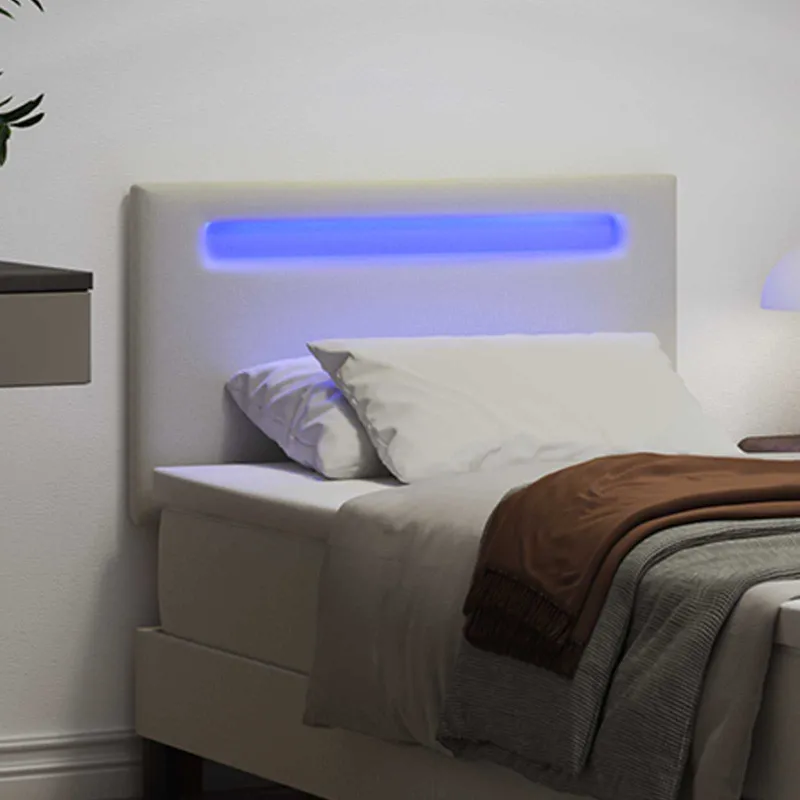 LED galvūgalis Balta 100 cm Dirbtinė oda