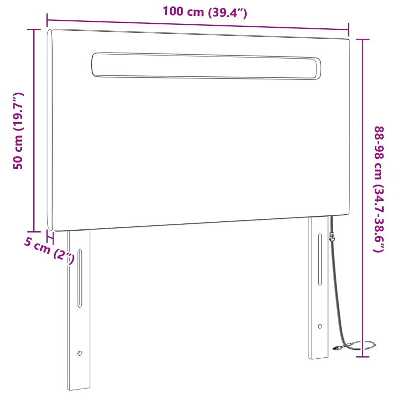 LED galvūgalis Kapučino 100 cm Dirbtinė oda