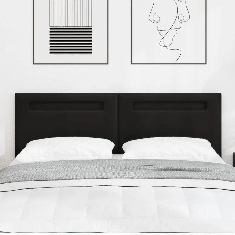LED galvūgalis Juoda 144 cm Dirbtinė oda
