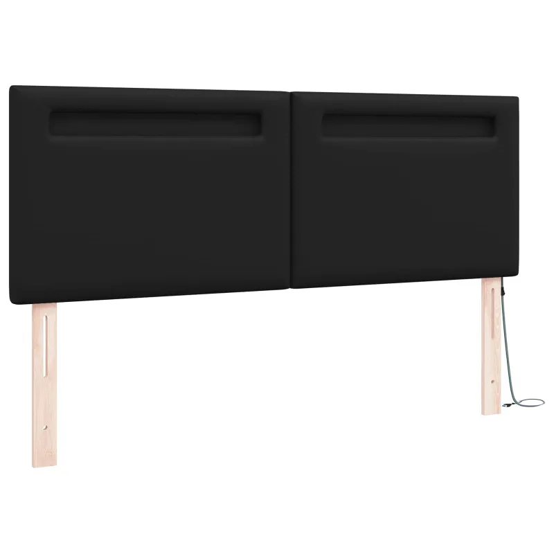 LED galvūgalis Juoda 144 cm Dirbtinė oda