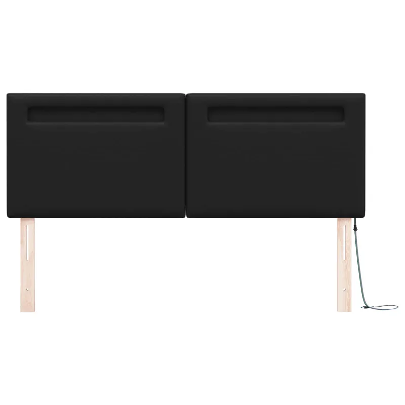 LED galvūgalis Juoda 144 cm Dirbtinė oda