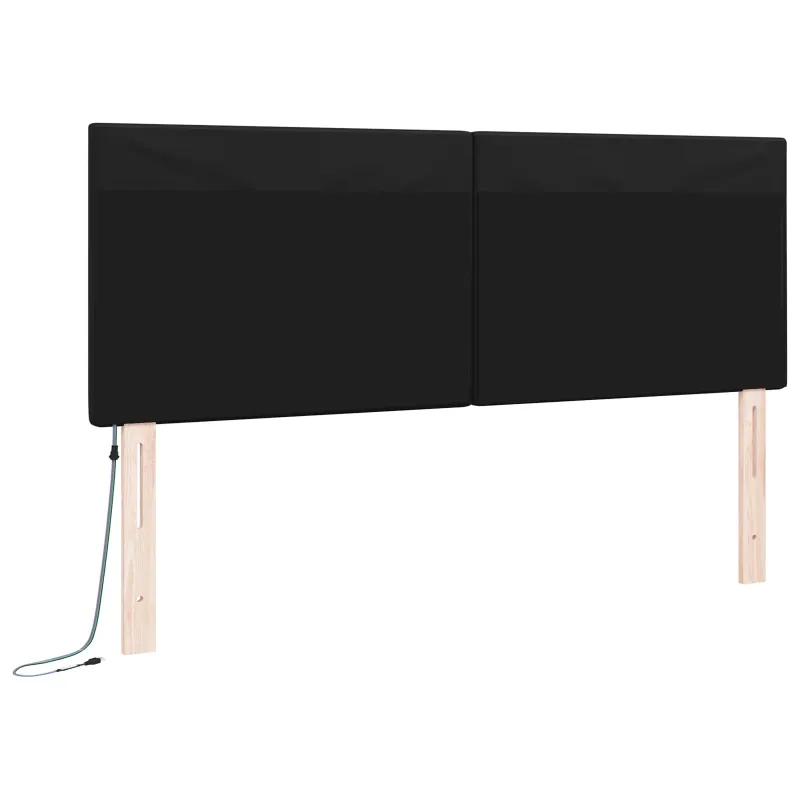 LED galvūgalis Juoda 144 cm Dirbtinė oda