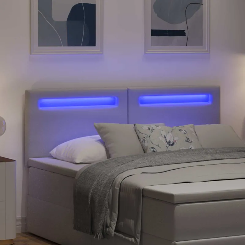 LED galvūgalis Balta 160 cm Dirbtinė oda