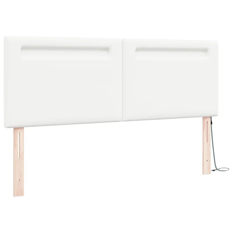 LED galvūgalis Balta 160 cm Dirbtinė oda