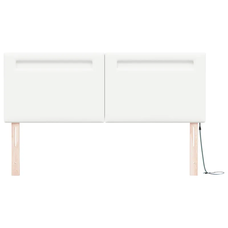 LED galvūgalis Balta 160 cm Dirbtinė oda