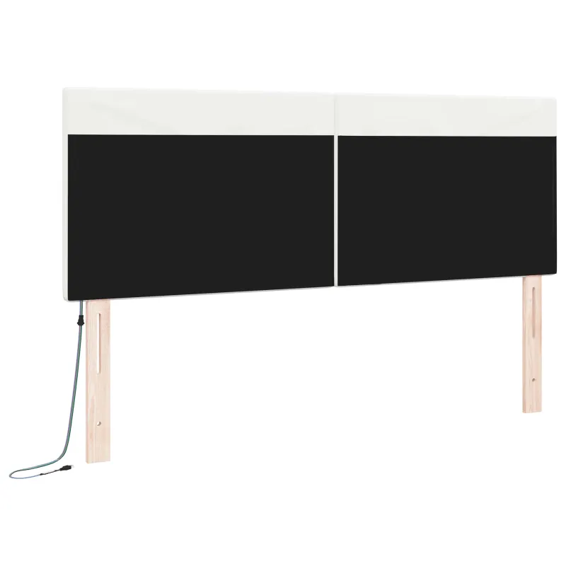 LED galvūgalis Balta 160 cm Dirbtinė oda