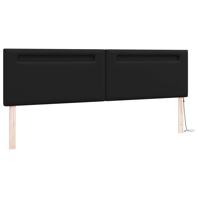 LED galvūgalis Juoda 200 cm Dirbtinė oda