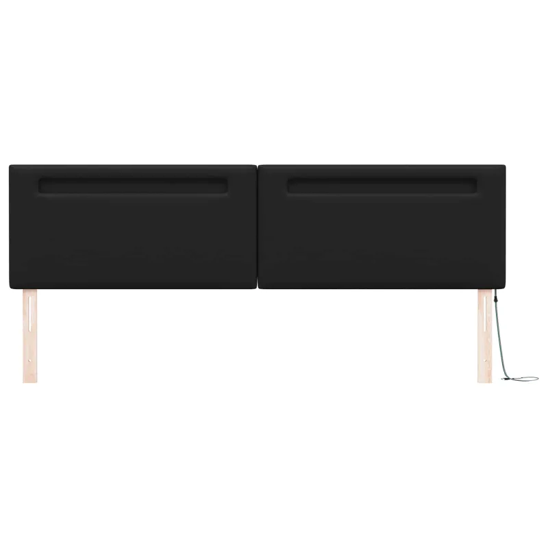 LED galvūgalis Juoda 200 cm Dirbtinė oda