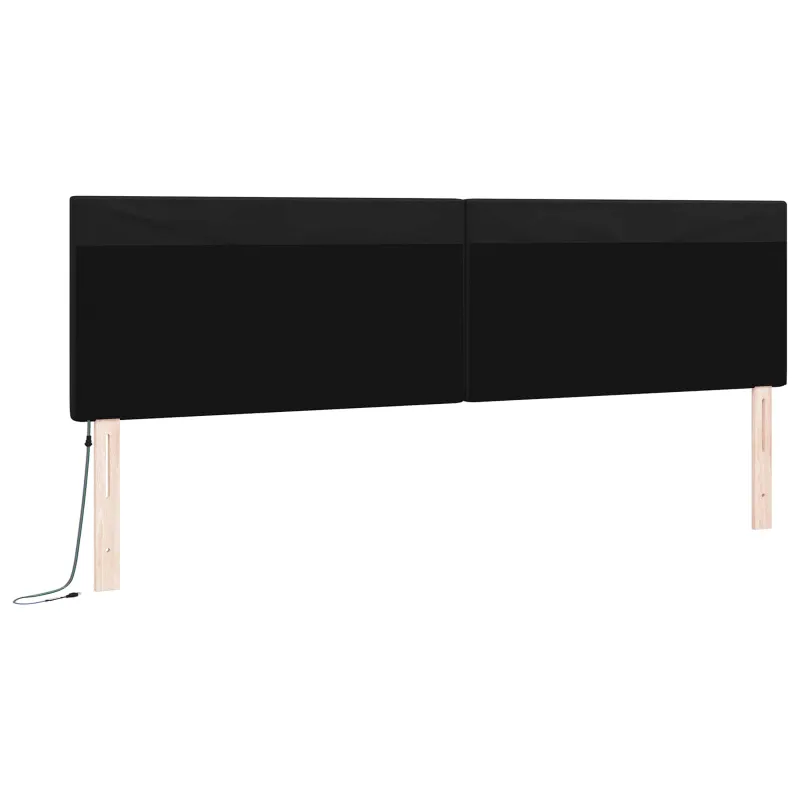 LED galvūgalis Juoda 200 cm Dirbtinė oda