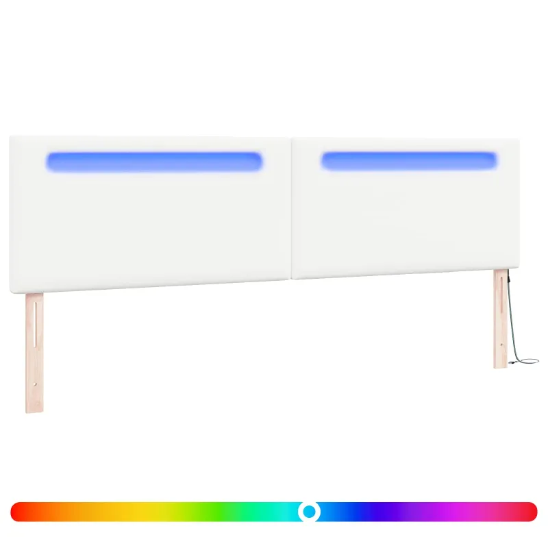 LED galvūgalis Balta 200 cm Dirbtinė oda