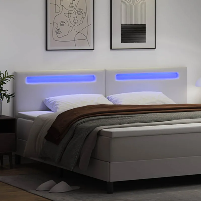 LED galvūgalis Balta 200 cm Dirbtinė oda