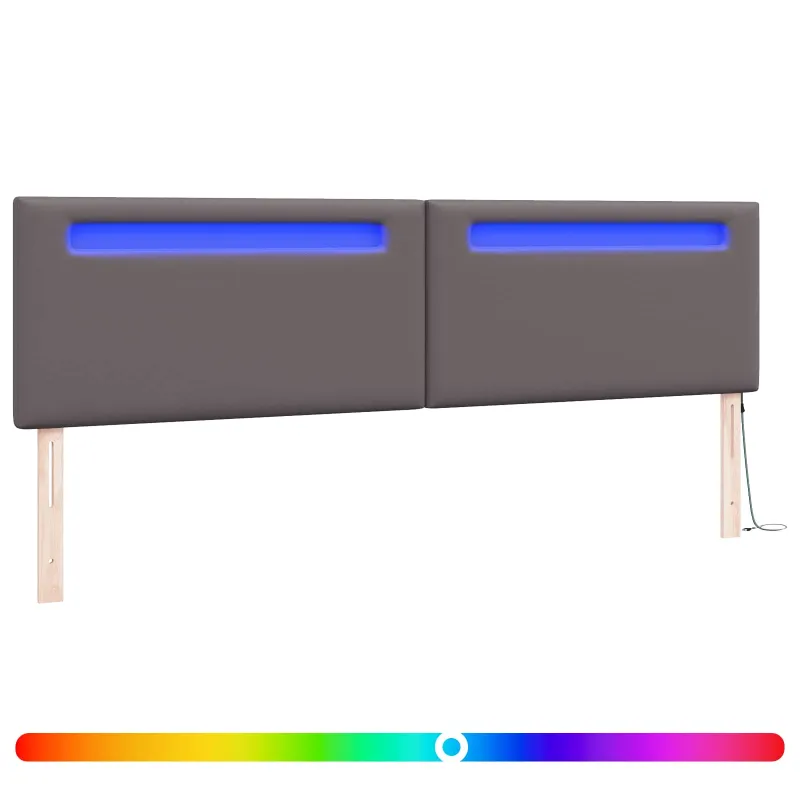 LED galvūgalis Pilka 200 cm Dirbtinė oda