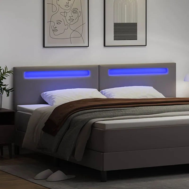LED galvūgalis Pilka 200 cm Dirbtinė oda