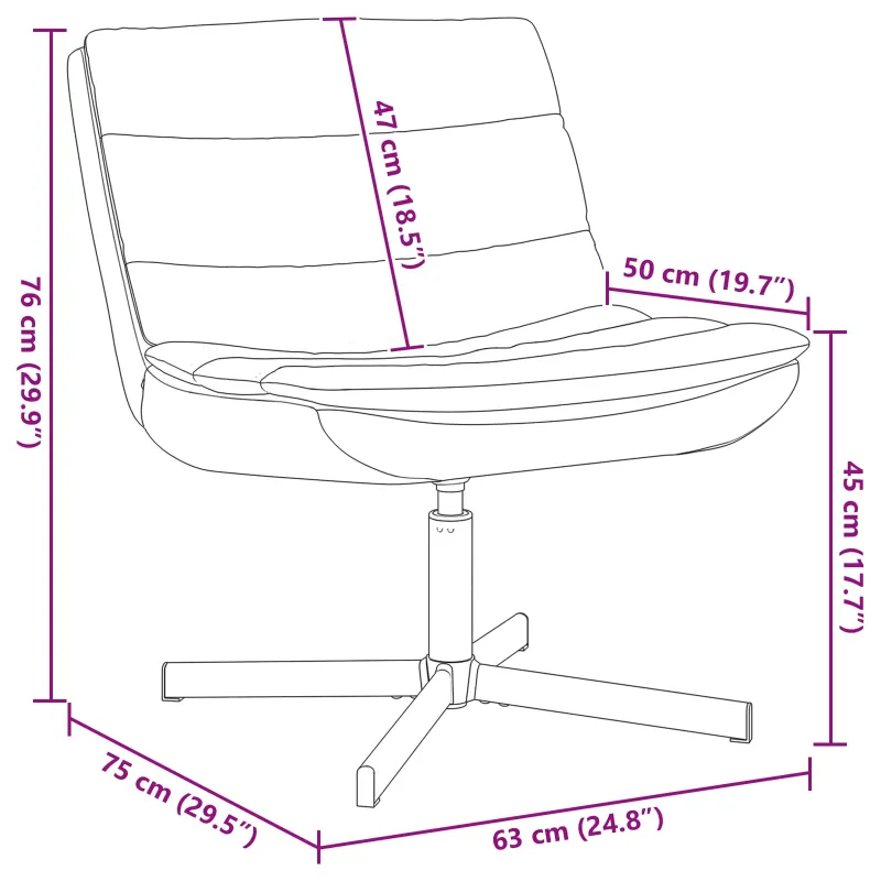 Sukamasis krėslas Juoda 63 x 75 x 76 cm Antikinis PU