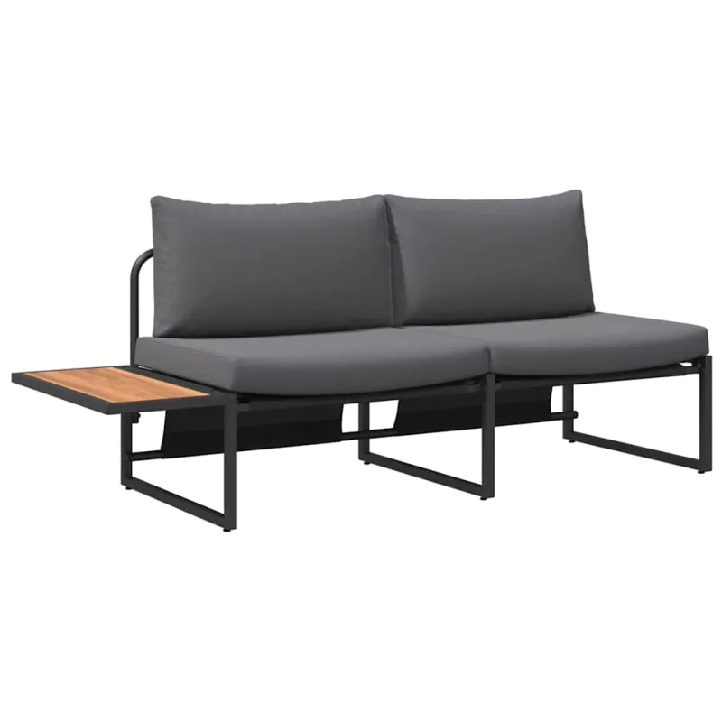 Sodo sofa su pagalve Antracitas 200,5 x 70 x 85,5 cm Plienas