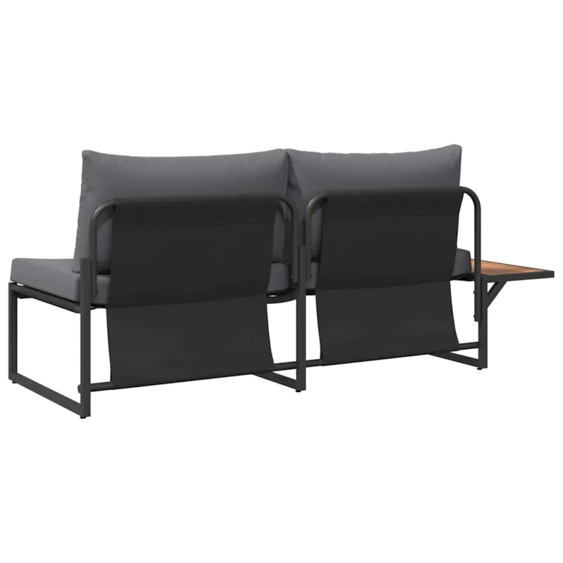 Sodo sofa su pagalve Antracitas 200,5 x 70 x 85,5 cm Plienas