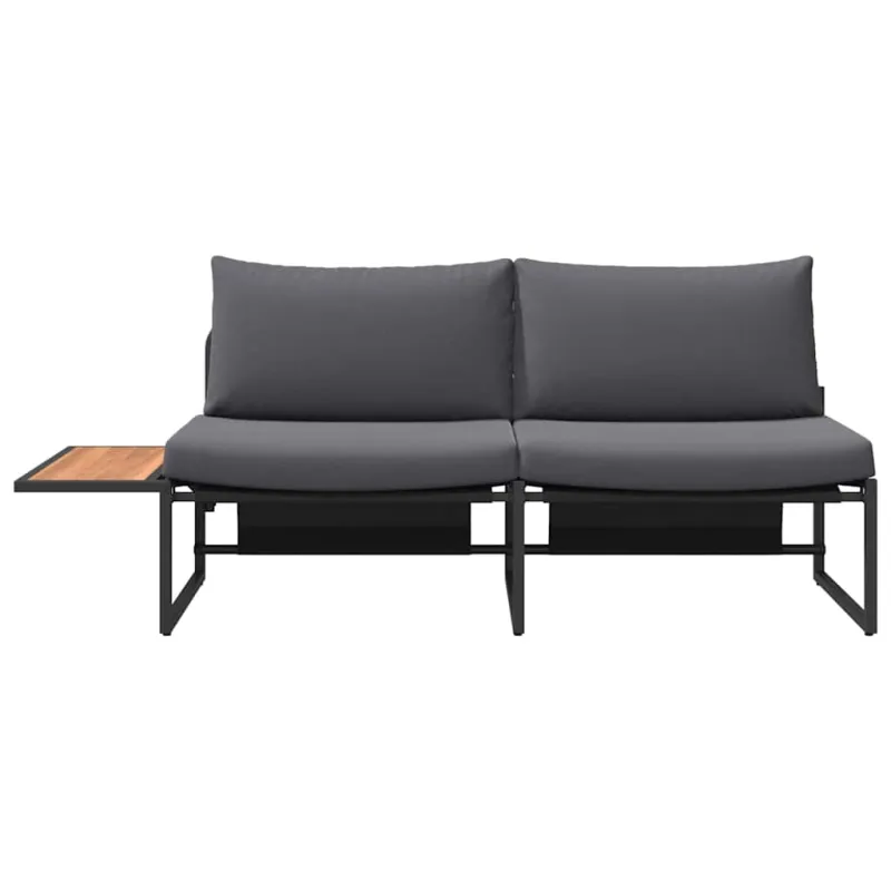 Sodo sofa su pagalve Antracitas 200,5 x 70 x 85,5 cm Plienas