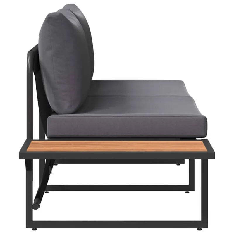 Sodo sofa su pagalve Antracitas 200,5 x 70 x 85,5 cm Plienas