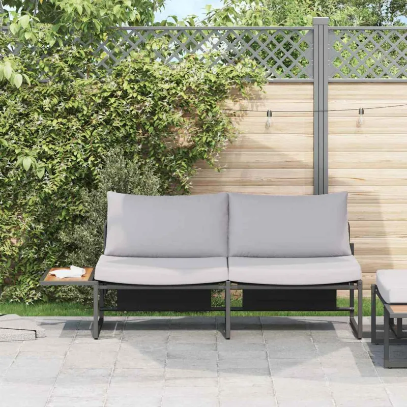 Sodo sofa Šviesiai pilka 200,5 x 70 x 85,5 cm Plienas