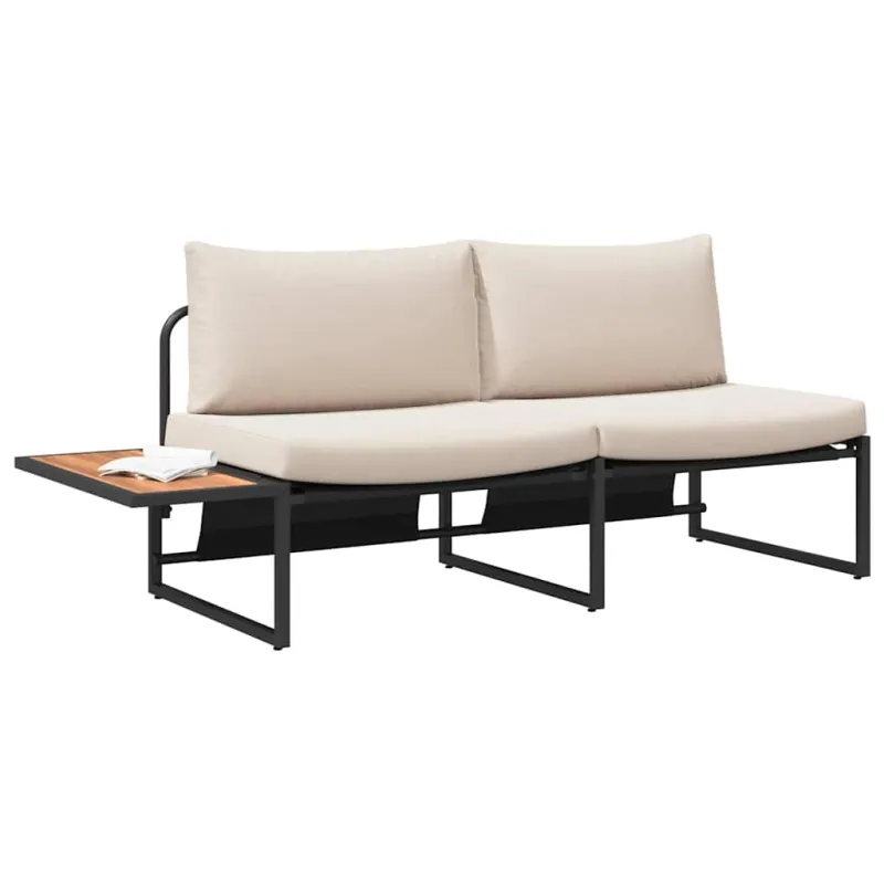 Sodo sofa su pagalve Taupe 200,5 x 70 x 85,5 cm Plienas