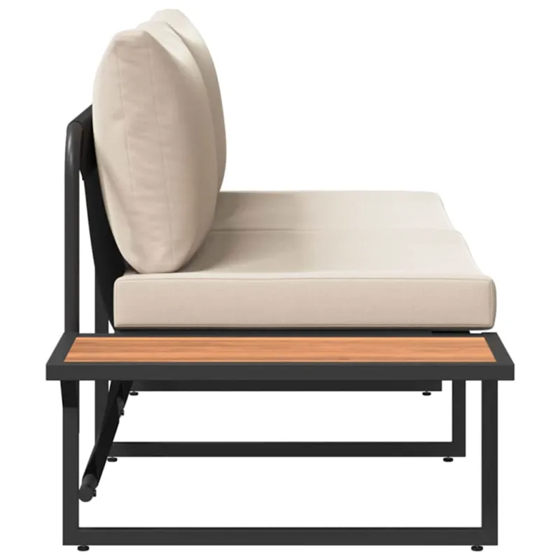 Sodo sofa su pagalve Taupe 200,5 x 70 x 85,5 cm Plienas