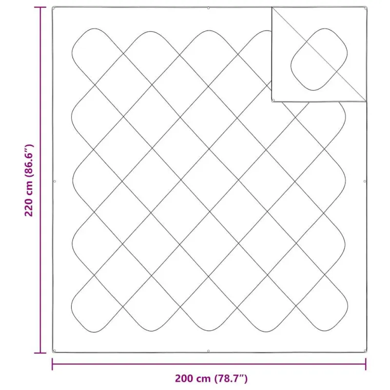 2-in-1 Antklodė Balta 220 x 200 x 10 cm Poliesteris