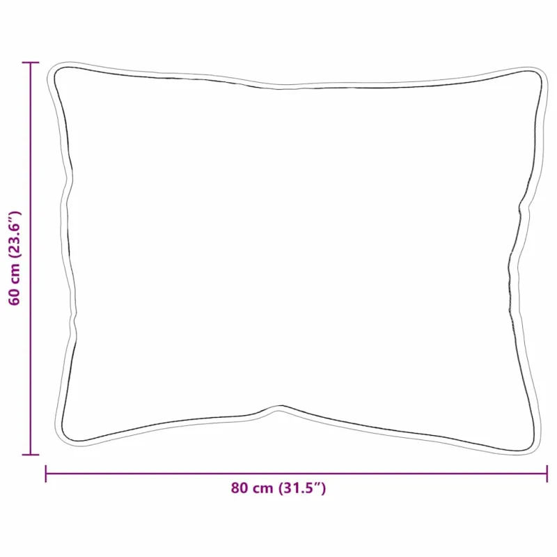 Pagalvė 2 pcs Balta 80 x 60 x 20 cm Medvilnė ir poliesteris