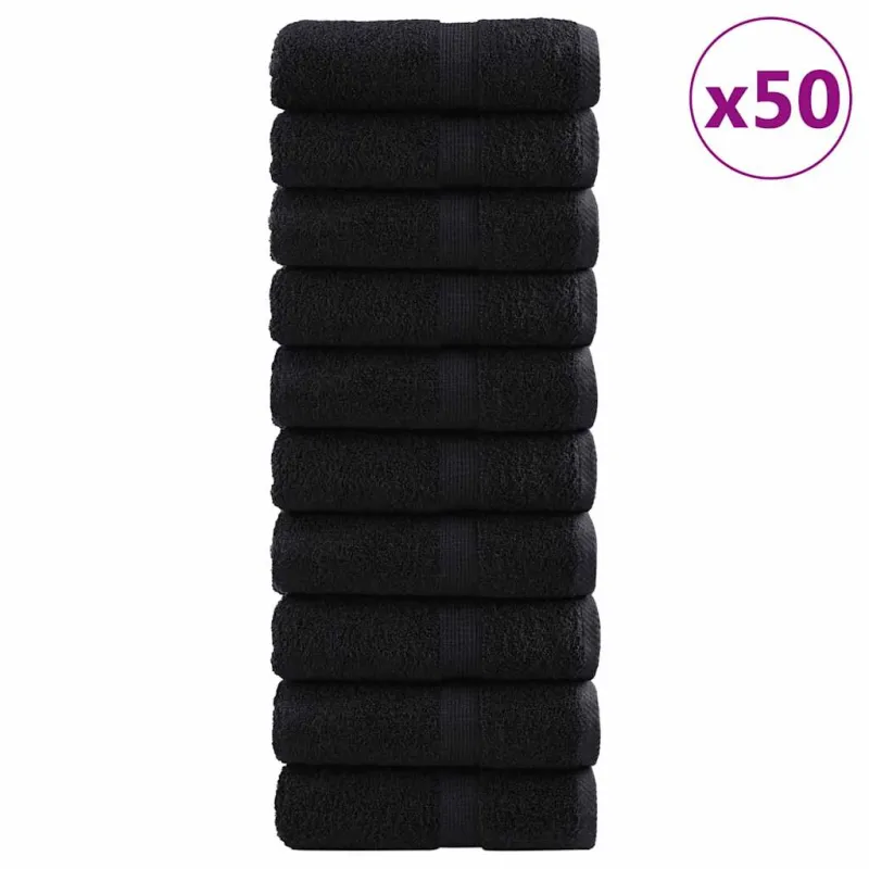 Svečių Rankšluostis SOLUND 50 pcs Juoda 30 x 50 cm 550 gsm