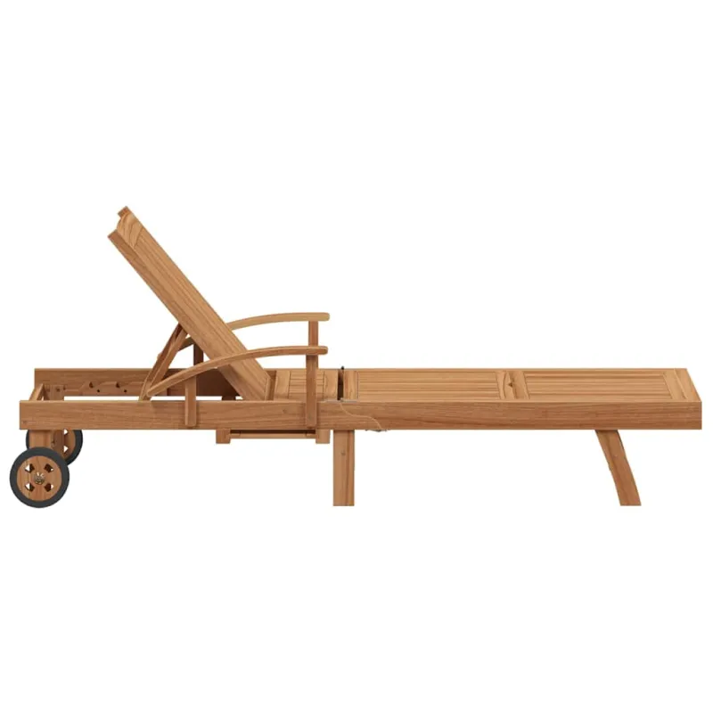 Saulės gultas 1-asmuo Ruda 195 x 59 x 78,5 cm Kieto teka medžio