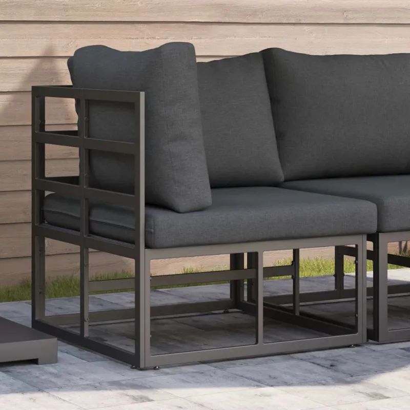 Lauko Baldai Juoda ir Antracitas 71,5 x 71,5 x 71 cm metalas