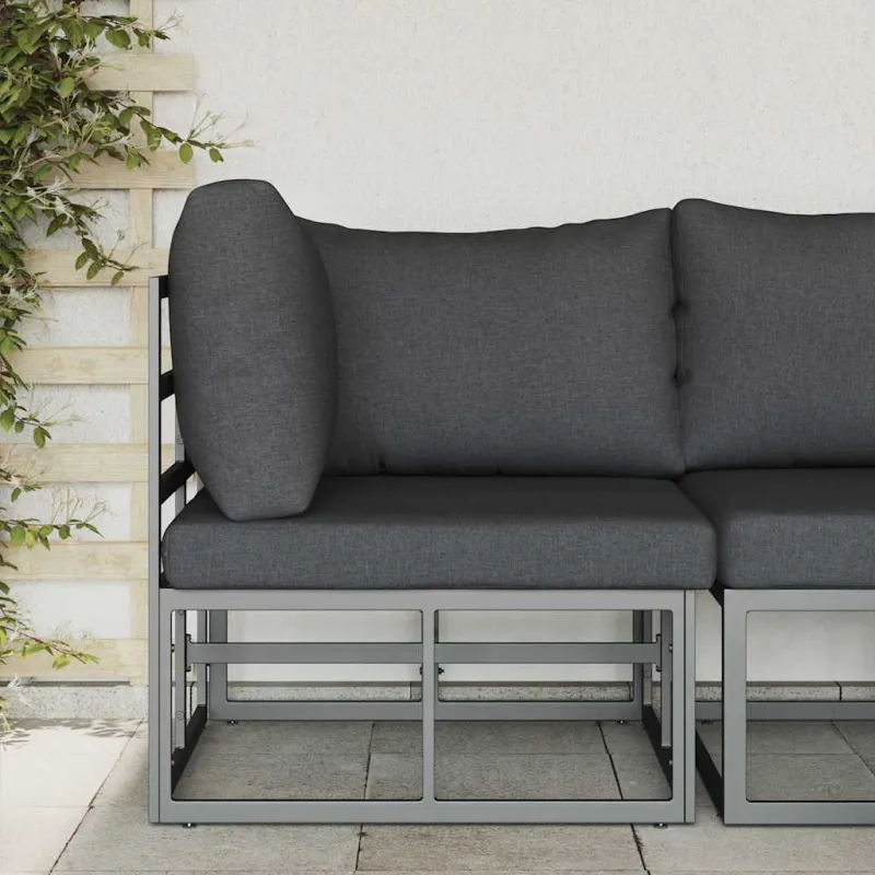 Lauko Baldai Juoda ir Antracitas 71,5 x 71,5 x 71 cm metalas