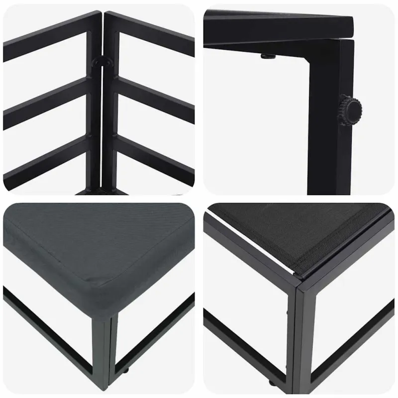 Lauko Baldai Juoda ir Antracitas 71,5 x 71,5 x 71 cm metalas