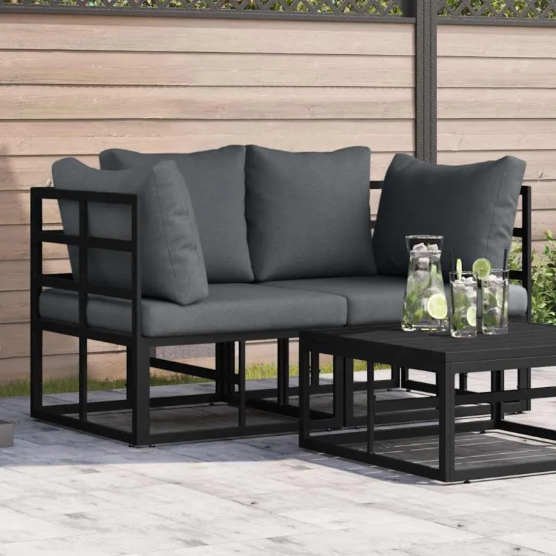 Lauko Baldai 2 Vienetas Juoda ir Antracitas 71,5 x 71,5 x 71 cm