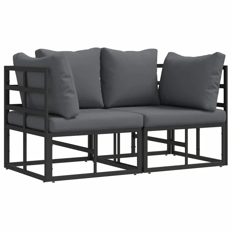 Lauko Baldai 2 Vienetas Juoda ir Antracitas 71,5 x 71,5 x 71 cm