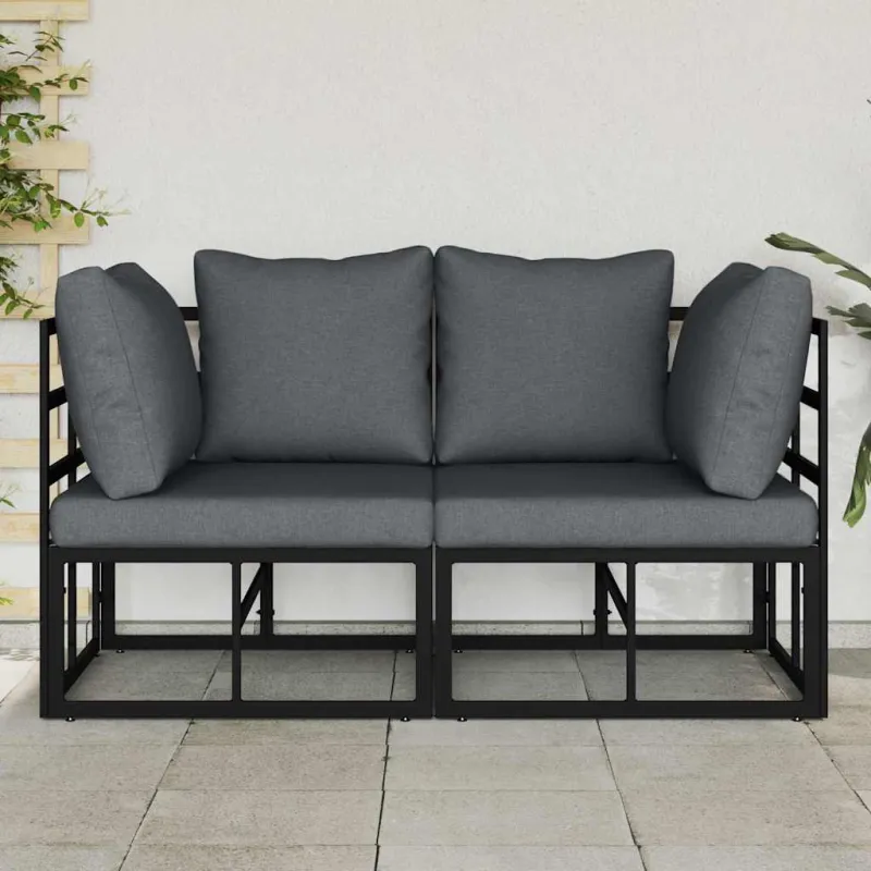 Lauko Baldai 2 Vienetas Juoda ir Antracitas 71,5 x 71,5 x 71 cm