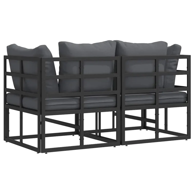 Lauko Baldai 2 Vienetas Juoda ir Antracitas 71,5 x 71,5 x 71 cm