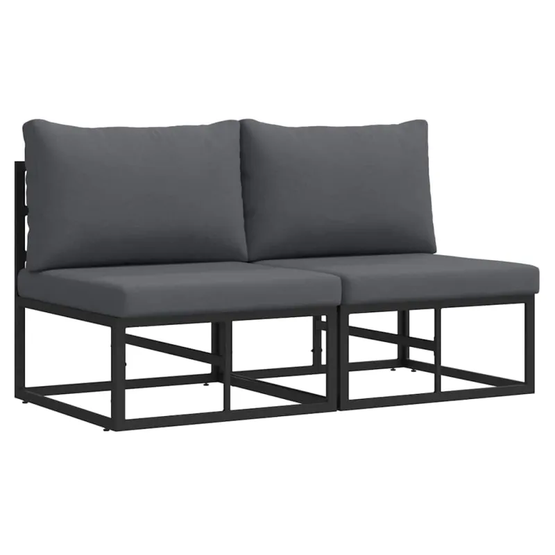 Lauko Baldai 2 Vienetas Juoda ir Antracitas 70 x 71,5 x 71 cm