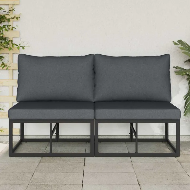 Lauko Baldai 2 Vienetas Juoda ir Antracitas 70 x 71,5 x 71 cm