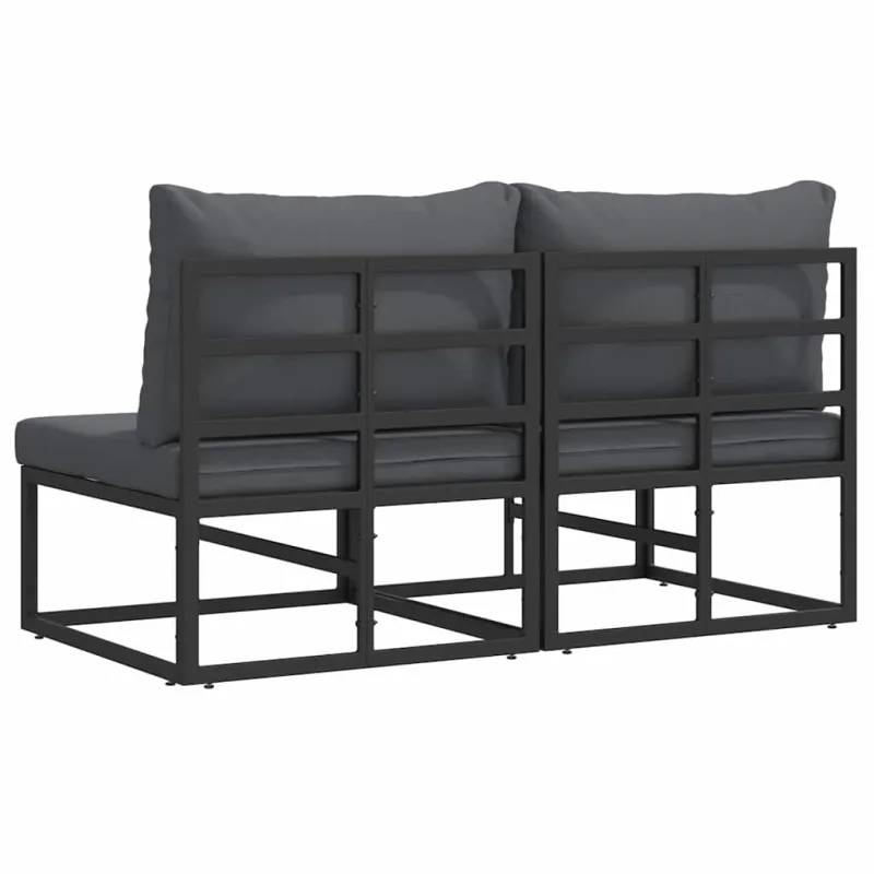 Lauko Baldai 2 Vienetas Juoda ir Antracitas 70 x 71,5 x 71 cm