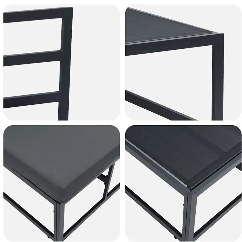 Lauko Baldai 2 Vienetas Juoda ir Antracitas 70 x 71,5 x 71 cm