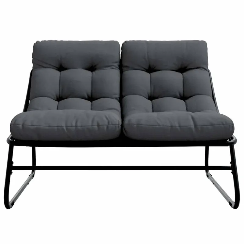 Sodo baldai su pagalve Juoda 110 x 81 x 71 cm