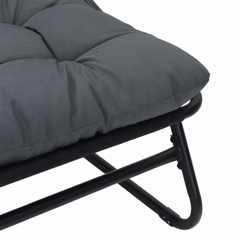 Sodo baldai su pagalve Juoda 110 x 81 x 71 cm